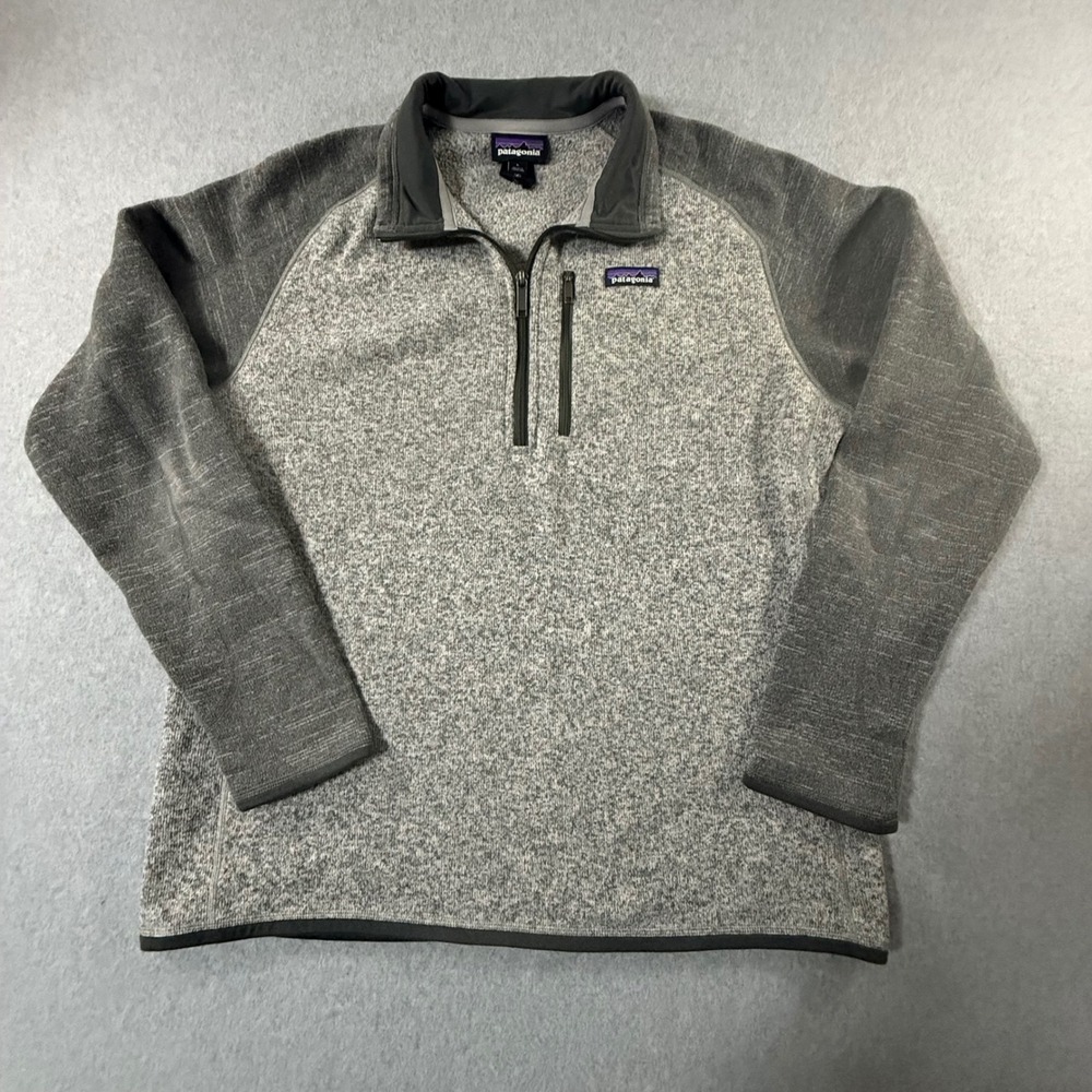 Patagonia Better Sweater 1/4 Zip Fleece Pullover Gray Mens Large Raglan Sleeve